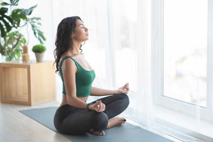 Mindfulness meditating girl